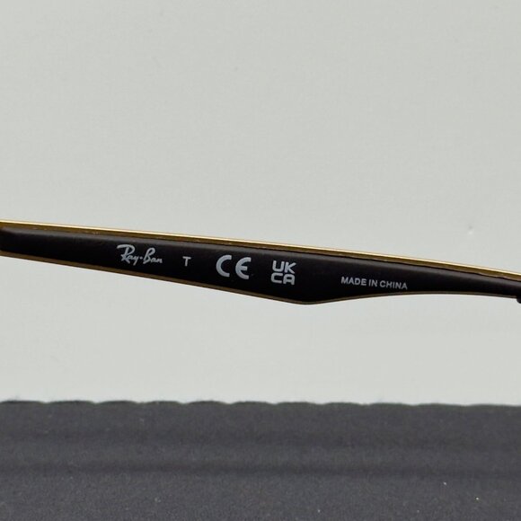 Ray Ban RB6363 2890 Polished Black on Gold Square Eyeglasses Frames 54-18-145 - Picture 6 of 11